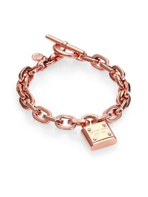 michael kors rose gold padlock bracelet uk|Michael Kors bracelet sale.